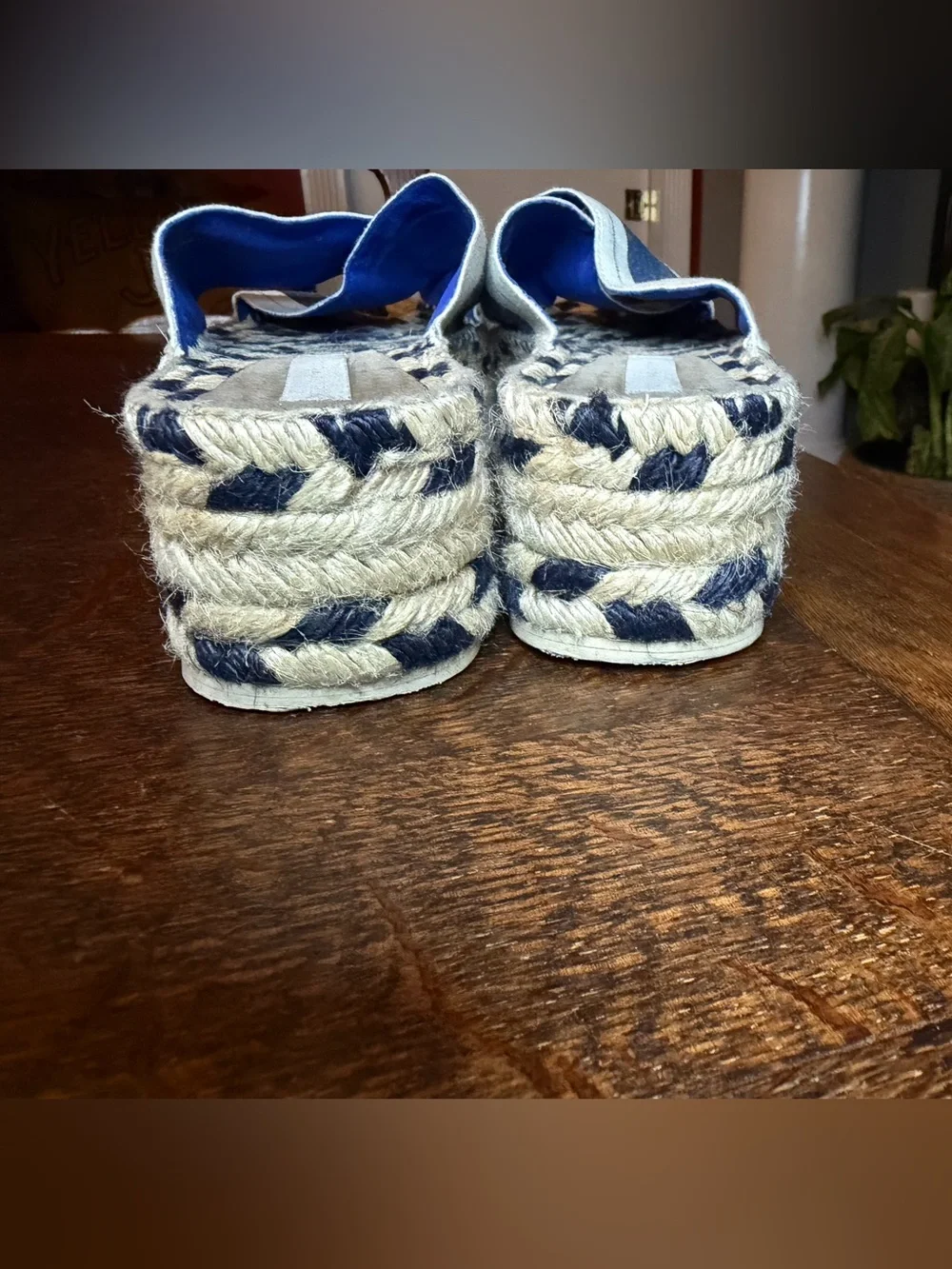 Stella McCartney Gaia Striped Canvas Platform Espadrille Sandals - Size 41